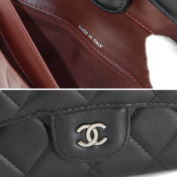 Chanel Matelasse Tri-fold Long Wallet, Lambskin, Black, A31506, Silver Hardware - Picture 9 of 9